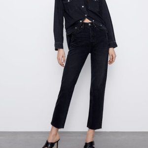 ZARA hi-rise straight leg jeans